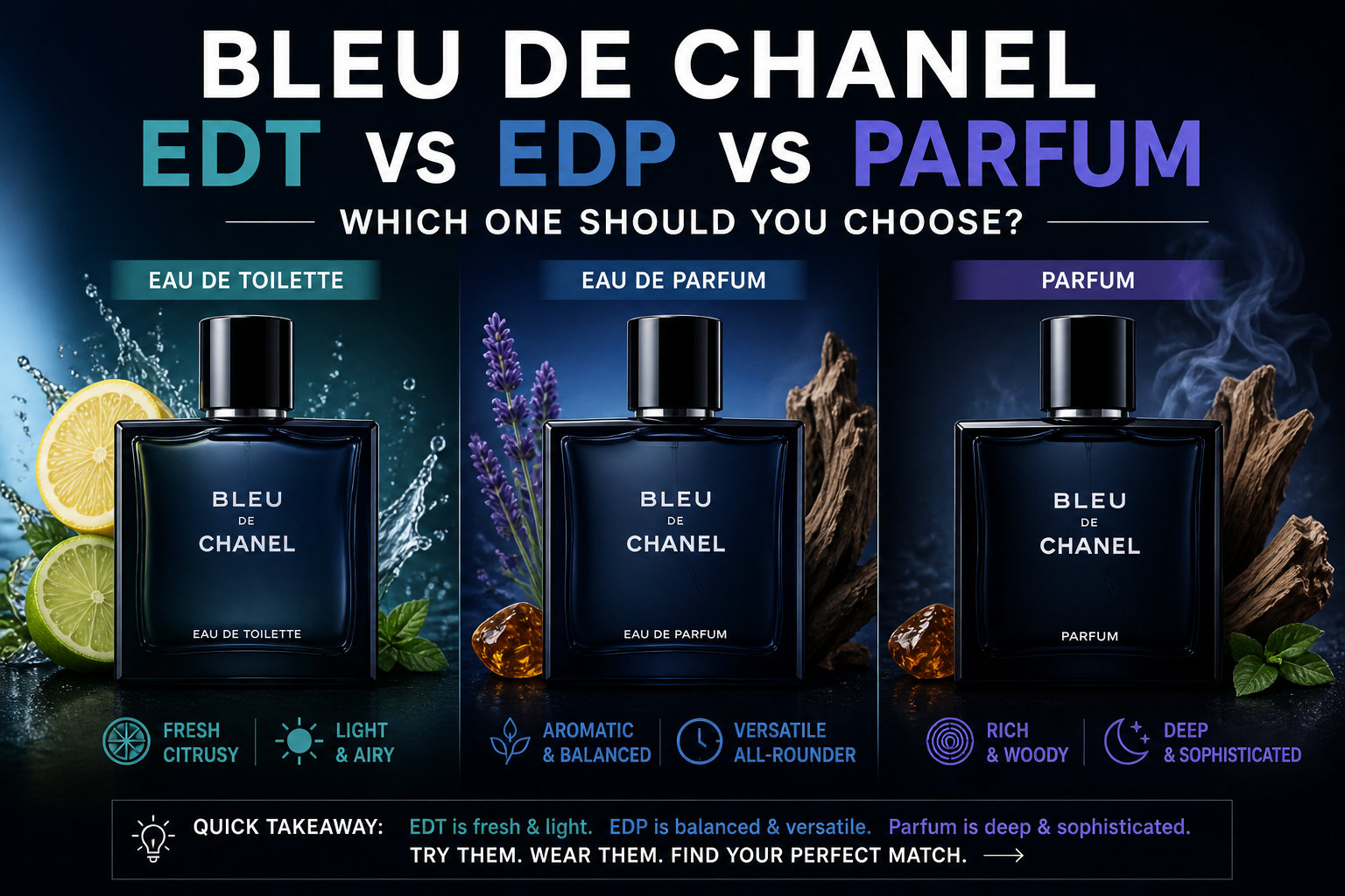 Bleu de Chanel EDT vs EDP vs Parfum – Which One Should You Choose?