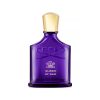 Creed Queen of Silk Eau de Parfum bottle with gold cap in deep royal purple glass displayed against a clean light gray background. Luxury niche fragrance product image.