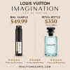 Louis Vuitton Imagination perfume sample and bottle for luxury scent.