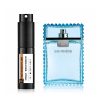 Versace Eau Fraiche perfume bottle with blue textured glass design.