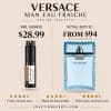 Versace Man Eau Fraiche sample and retail bottle for fragrance lovers.