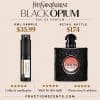 Black Opium perfume and sample bottle from Yves Saint Laurent.