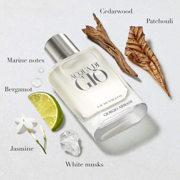 Perfume bottle with cedarwood, patchouli, and jasmine notes.