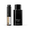 Elegant black Armani Code Parfum bottle with atomizer for stylish scent experience.