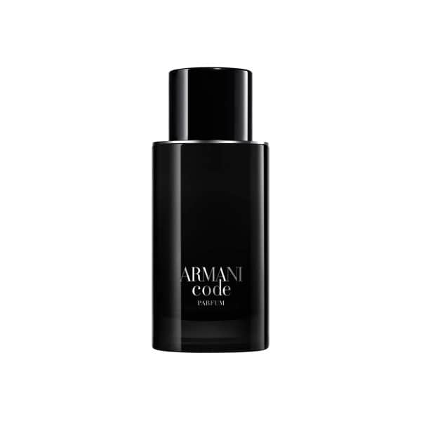 Elegant black Armani Code Parfum bottle for men.