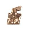 Stylish gold bust sculpture showcasing modern fragrance art.